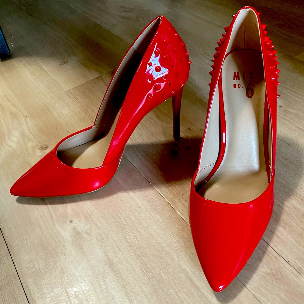 👠Mix no 6 Dolinda sexy pumps heels red spike 9.5